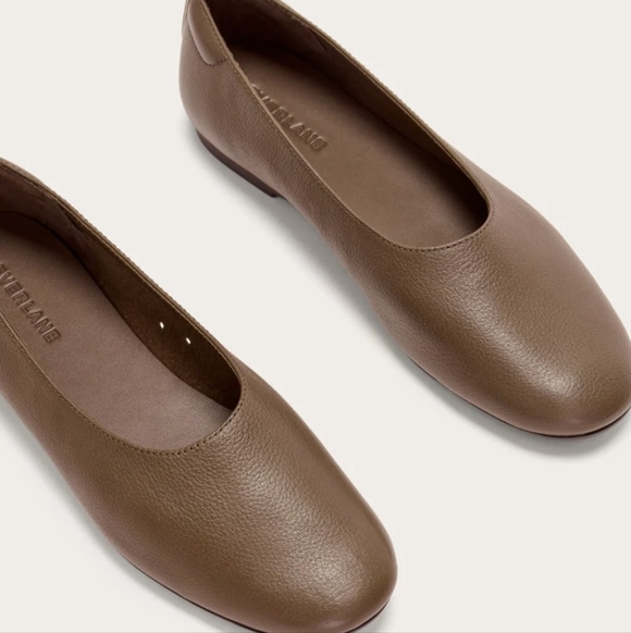 NEW Everlane The Day Glove Cocoa Brown Leather Ballet Flat 6.5 - Picture 3 of 13